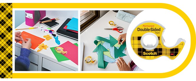 Scotch® Doppelseitiges Klebeband und Anwendungsbeispiele - Kunstwerke und Schulprojekte erstellen

