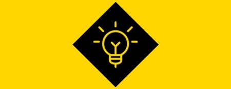 Symbol für Vielseitigkeit in den Farben Gelb und Schwarz
